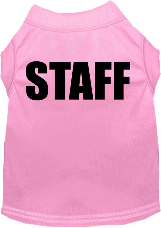 Staff Costume Screen Print Dog Shirt Light Pink Size XXXL